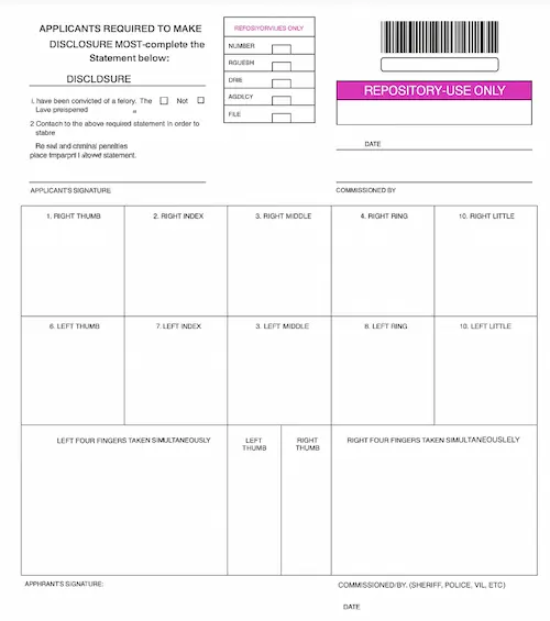 Maryland fingerprint cards Irving TX - CJIS background check fingerprinting service with professional technician completing official Maryland cards