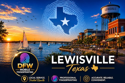 Lewisville fingerprinting — mobile FD-258 card service for Old Town and Lake Lewisville business professionals